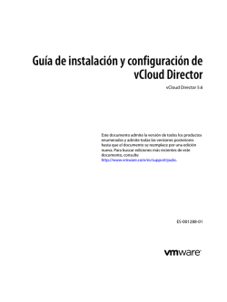 Guía de instalación y configuración de vCloud Director - VMware