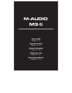 M3-6: User Guide, v1.0 - M-Audio