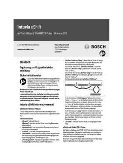 Intuvia eShift - Bosch eBike Systems
