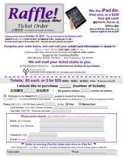 Ticket Order - Support for Families of Children with Disabilities