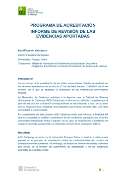 Plantilla Informe Revisió Evidències - Universitat Pompeu Fabra