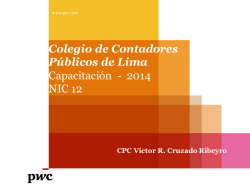 Colegio de Contadores Públicos de Lima Capacitación - 2014 NIC 12