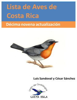 Lista de Aves de Costa Rica - Unión de Ornitólogos de Costa Rica