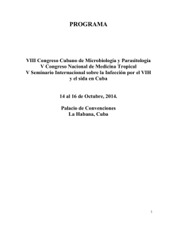 Preliminar program - 8th Cuban Congress on Microbiology and