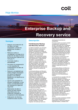 Enterprise Backup and Recovery service - Colt IT Services