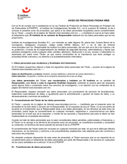 AVISO DE PRIVACIDAD PÁGINA WEB - Instituto de Investigaciones