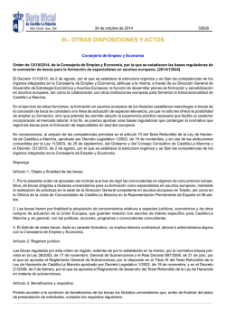 Orden - Junta de Comunidades de Castilla-La Mancha