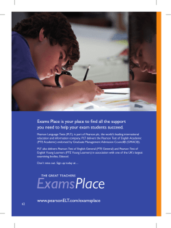 www.pearsonELT.com/examsplace Exams Place is your place to