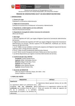 CAS Nro. 132-2014-MINCETUR/VMT/DNA - Ministerio de Comercio