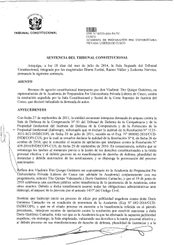 SENTENCIA DEL TRIBUNAL CONSTITUCIONAL Arequipa, a los 18