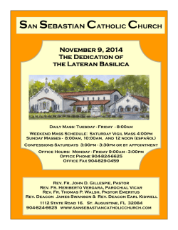 Download this weeks bulletin - San Sebastian Catholic Church