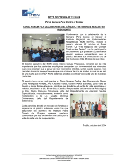 NOTA DE PRENSA Nº 112-2014 Por la Semana Perú - iren norte