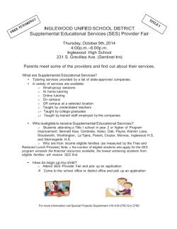(SES) Provider Fair - Inglewood Unified School District