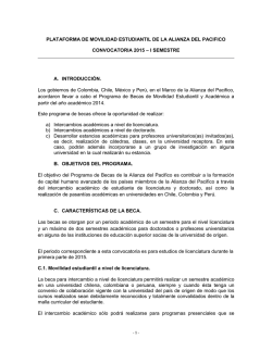 Convocatoria General Alianza del Pacifico 2015-2 - Universidad