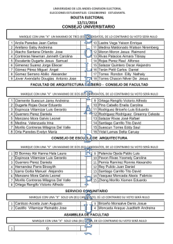 Boleta Electoral 1 - Elecciones 2014