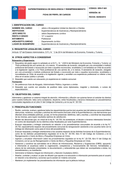 Ficha perfil de cargos - Superintendencia de Insolvencia y