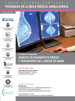 avances en diagnóstico precoz y tratamiento del cáncer de mama
