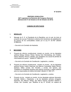 Síntesis Legislativa 26-2014 - Ministerio Secretaría General de la