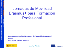 Jornadas de Movilidad Erasmus+ para Formación Profesional