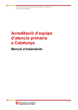 Acreditació dequips datenció primària a Catalunya - Departament