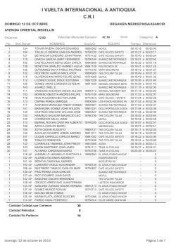 cuarta etapa todas las categorias - ciclismo master en Colombia