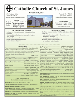 Last Weeks Bulletin - Catholic Church of St James
