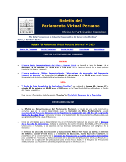 Boletín “El Parlamento Virtual Peruano Informa” - Congreso de la