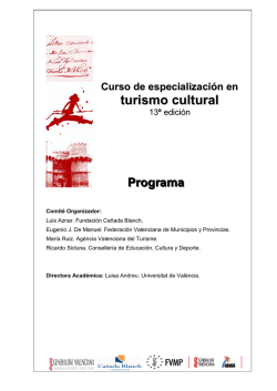 programa xiii edición curso especialización en turismo cultural