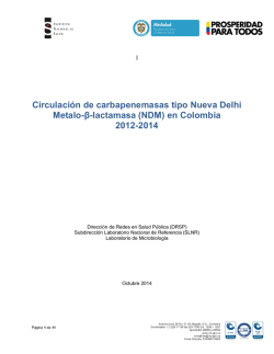 Circulacion NDM Colombia 2012-2014 - Instituto Nacional de Salud