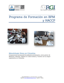 Programa de Formación en BPM y HACCP - RGI - Red Gestión