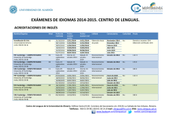 EXÁMEN NES DE ID DIOMAS 2 2014-201 15. CENT TRO DE LE