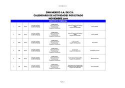 Calendario de Actividades Por Estado Noviembre 2014 - DXN México