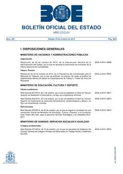 Sumario del BOE núm 259 de Sábado 25 de octubre de - BOE.es