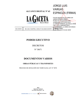 ALCANCE DIGITAL N° 63 a La Gaceta N° 210 de la fecha 31 10 2014