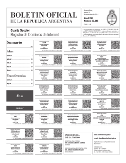Sumario - Boletín Oficial de la República Argentina