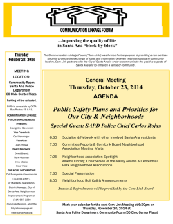 Thursday, October 23, 2014 Public Safety Plans - City of Santa Ana