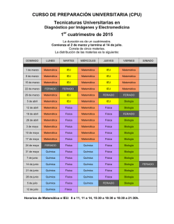 Cronograma del 1º Cuatrimestre 2015