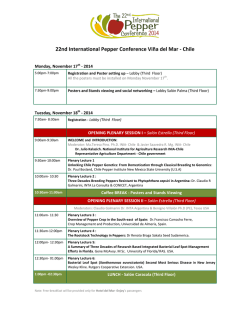 22nd International Pepper Conference Viña del Mar - Chile