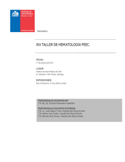 Programa Taller hematología PEEC.pdf - Instituto de Salud Pública