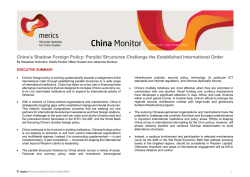 Chinas Shadow Foreign Policy - Mercator Institute for China Studies