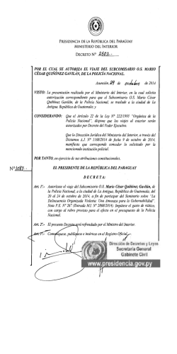 decreto n° ~50.3. - Presidencia de la República del Paraguay