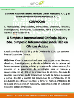 X Simposio Internacional Citrícola 2014 y 2do. Simposio - Sagarpa