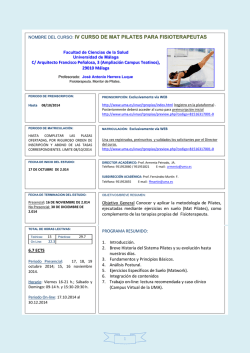 iv curso mat pilates para fisioterapeutas 2014 - Universidad de Málaga