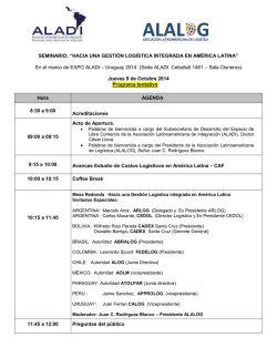 Agenda Seminario ALADI - ALALOG - 9 de Octubre 2014 - INALOG