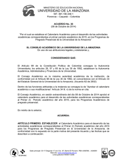 Acuerdo No. 38 de 2014 - Universidad de la Amazonia