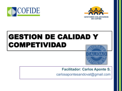 Gestión de Calidad y Competividad - Carlos Aponte - Cofide