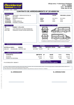contrato de arrendamiento nº 20140000187 - Occidental Rent a Car
