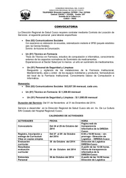 CONVOCATORIA - Dirección Regional de Salud Cusco