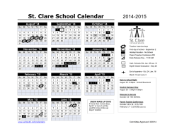 Yearly Event Calendar - St. Clare Catholic School