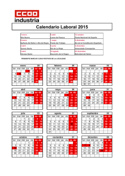 Calendario laboral 2015 - CCOO de Industria